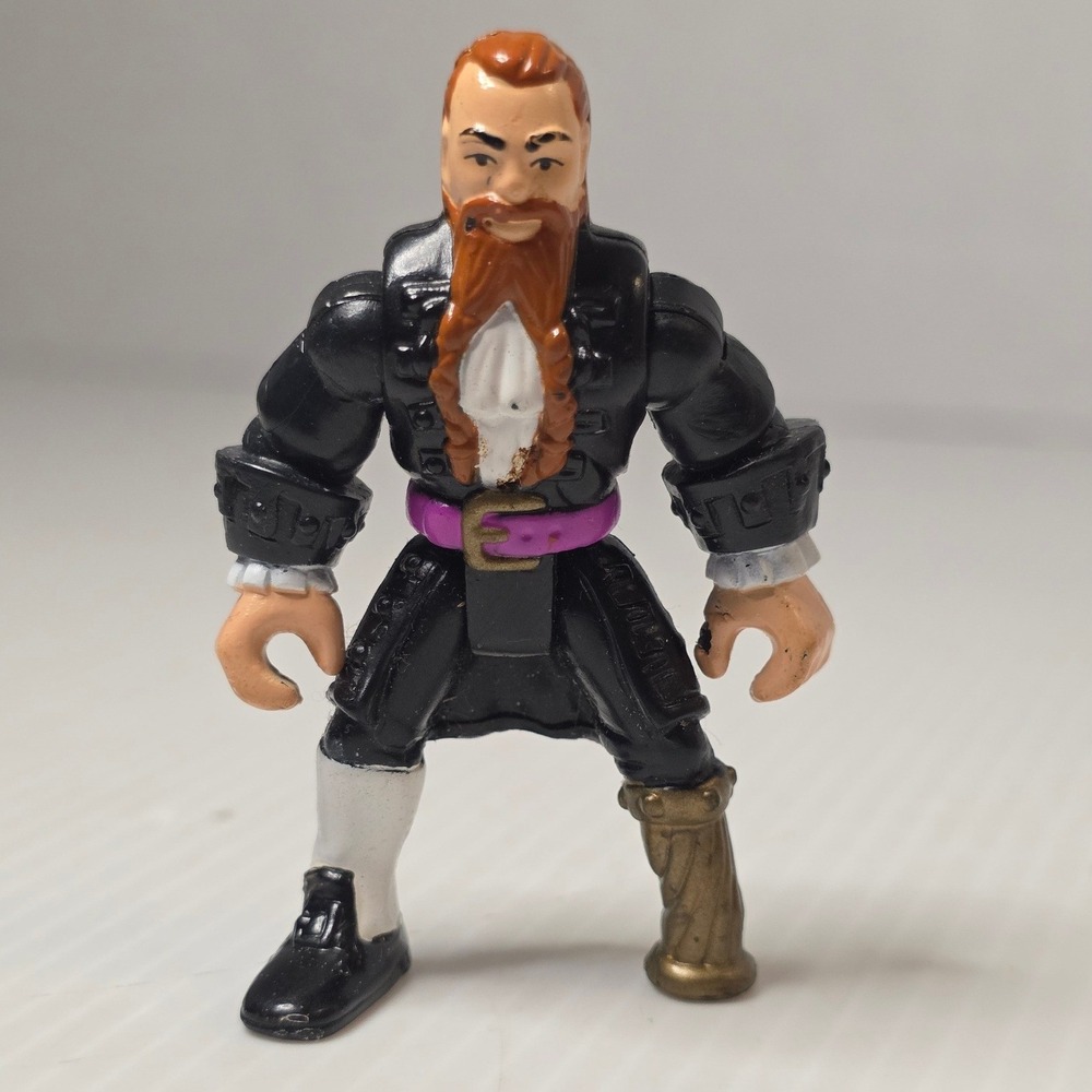 Fisher-Price Pirate Action Figure Small Black Fair 2002 Peg Leg Pirate